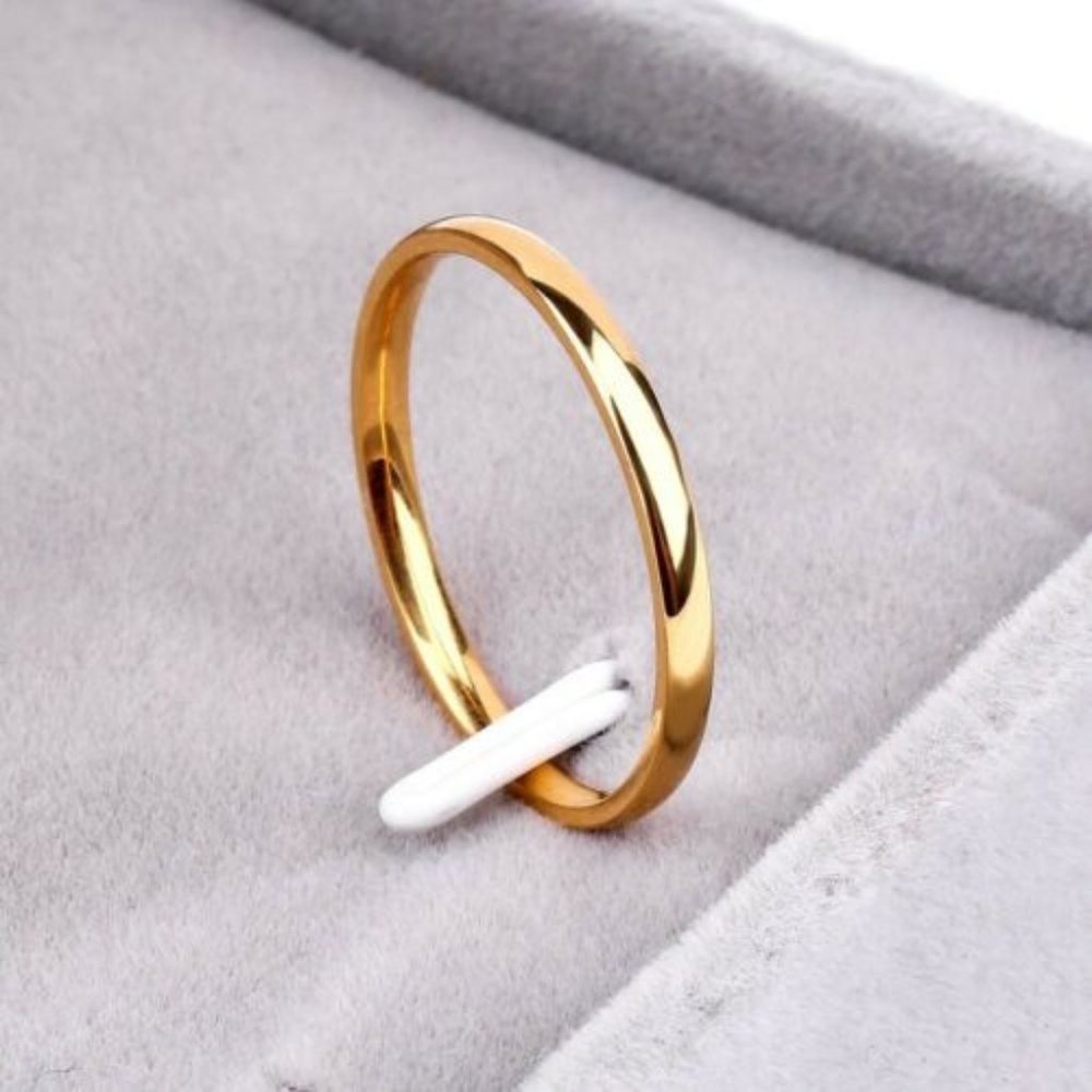 NWOT Gold Stainless Steel Wedding Band Ring